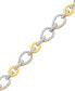 Фото #3 товара Diamond Open Pear Link Bracelet (1 ct. t.w.) in 14k Gold-Plated Sterling Silver