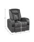 White Label Bryce 36" Power Reclining Chair with Wireless Charger, Cooling Cup-Holder, Storage Arms, Speakers, Led Light and USB Port
