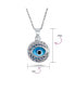 ფოტო #2 პროდუქტის Turkish Spiritual Protection Amulet Round Circle Moving Floating Aqua Nazar Blue Evil Eye Filigree Charm Pendant Necklace For Women Sterling Silver