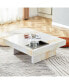 Фото #6 товара Elegant MDF Coffee Table with Marble Pattern, 31.4"x31.4"x12"