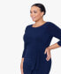Фото #4 товара Plus Size Ruched 3/4-Sleeve Gown