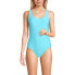 Фото #1 товара Women's Chlorine Resistant Texture High Leg Soft Cup Tugless Sporty One Piece Swimsuit
