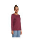 ფოტო #3 პროდუქტის Women's Relaxed Supima Cotton Long Sleeve Crewneck T-Shirt