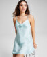 Фото #4 товара Women's Rosette-Trim Satin Sleeveless Mini Dress, Created for Macy's
