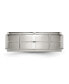Stainless Steel Brushed Polished Grooved 8mm Edge Band Ring