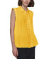 Фото #4 товара Women's Scalloped Pleated Button-Down Top