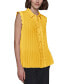 ფოტო #4 პროდუქტის Women's Scalloped Pleated Button-Down Top