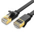 Фото #1 товара Płaski patchcord kabel przewód sieciowy LAN STP RJ45 Cat 7 10Gbps 10m czarny