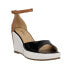 Фото #2 товара VANELi Lemy Color Block Wedge Ankle Strap Womens Black, Brown Casual Sandals LE