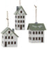 Фото #1 товара Kurt Adler Set Of 3 Wooden House Ornaments Multicolor