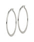 ფოტო #2 პროდუქტის Stainless Steel Polished and Textured Hoop Earrings