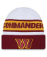 Men's White, Burgundy Washington Commanders 2023 Sideline Tech Cuffed Knit Hat