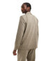 Reclaimed Vintage suit blazer in beige pinstripe co-ord