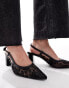 Фото #1 товара RAID Wide Fit Leroy slingback courts in black lace