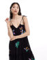 Hope & Ivy cami smock midi dress with embellishment in black