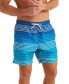 Men's Ombre Stripe Full Elastic 6" Swim Trunks
