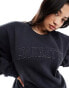 Фото #1 товара In The Style Plus x Perrie Sian distressed wash Manhattan logo sweatshirt in charcoal grey