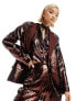 Фото #3 товара Labelrail x Dyspnea sequin oversized blazer co-ord in bronze