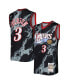 Men's Allen Iverson Black Philadelphia 76ers 2000-01 Hardwood Classics Marble Swingman Jersey