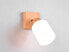 Фото #3 товара Светильник настенный MeineWunschleuchte LED с деревянным корпусом, стеклянный белый