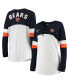 Фото #1 товара Women's White, Navy Chicago Bears Athletic Varsity Lace-Up V-Neck Long Sleeve T-shirt
