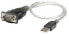 Manhattan USB-A to Serial Converter cable - 45cm - Male to Male - Serial/RS232/COM/DB9 - Prolific PL-2303RA Chip - Equivalent to ICUSB232V2 - Black/Silver cable - Three Year Warranty - Polybag - Black - Transparent - 0.45 m - USB A - Serial/COM/RS232/DB9 - Male - M