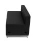 Фото #6 товара Modular Reception Loveseat With Brushed Stainless Steel Base Chair