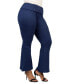 ფოტო #2 პროდუქტის Plus Size Bell Bottom Foldover Waist Pants