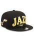 ფოტო #2 პროდუქტის Men's Black Utah Jazz Golden Tall Text 9FIFTY Snapback Hat