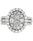 ფოტო #3 პროდუქტის Diamond Oval Cluster Engagement Ring (2 ct. t.w.) in 10k White Gold