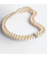 White Cultured Freshwater Pearl (8-1/2mm) and Cubic Zirconia Double Strand Necklace