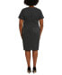 ფოტო #2 პროდუქტის Plus Size Bow-Neck Sheath Dress