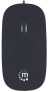 Фото #5 товара Manhattan Silhouette Sculpted USB Wired Mouse - Black - 1000dpi - USB-A - Optical - Lightweight - Flat - Three Button with Scroll Wheel - Three Year Warranty - Blister - Ambidextrous - Optical - USB Type-A - 1000 DPI - Black