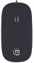 Manhattan Silhouette Sculpted USB Wired Mouse - Black - 1000dpi - USB-A - Optical - Lightweight - Flat - Three Button with Scroll Wheel - Three Year Warranty - Blister - Ambidextrous - Optical - USB Type-A - 1000 DPI - Black - фото #5