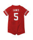 Infant Girls and Boys Trey Lance Scarlet San Francisco 49ers Romper Game Jersey