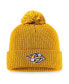 Фото #3 товара Men's Gold Nashville Predators Core Primary Logo Cuffed Knit Hat with Pom