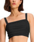 Фото #1 товара Women's Square-Neck Shirred Bikini Top