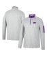 Фото #1 товара Men's Heathered Gray, Purple Kansas State Wildcats Country Club Windshirt Quarter-Zip Jacket