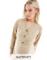 Фото #1 товара Mamalicious Maternity knitted cardigan co-ord in cream