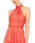 Фото #3 товара Mac Duggal Ruffle Tiered High Low Pleated Halter Neck Gown Women's 4