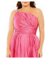 ფოტო #2 პროდუქტის Women's Plus Size One Shoulder Embellished Pleated Sleeveless Gown