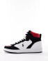 Фото #2 товара Polo Ralph Lauren hi top masters court in white black red