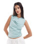 Фото #1 товара ONLY asymmetric knot tank top in light turquoise