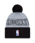 Фото #2 товара Men's Black, Gray Brooklyn Nets Tip-Off Two-Tone Cuffed Knit Hat with Pom
