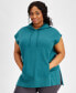 ფოტო #1 პროდუქტის Plus Size Comfort Flow Cap-Sleeve Tunic, Created for Macy's