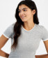 ფოტო #3 პროდუქტის Juniors' Layered Crewneck Tee