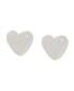 Фото #2 товара Silver Puffy Heart Stud Earrings