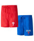 ფოტო #1 პროდუქტის Men's Red, Royal Philadelphia Phillies Two-Pack Meter Sleep Shorts