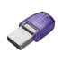 Фото #6 товара Kingston DataTraveler microDuo 3C - 256 GB - USB Type-A / USB Type-C - 3.2 Gen 1 (3.1 Gen 1) - 200 MB/s - Other - Stainless steel - Purple