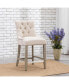 Фото #6 товара 24" Linen Fabric Tufted Buttons Upholstered Wingback Counter Stool